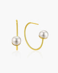 925 Sterling Silver with 18K Gold Plating & Freshwater Pearl Earrings for Women, Drop Earrings, SA SILVERAGE