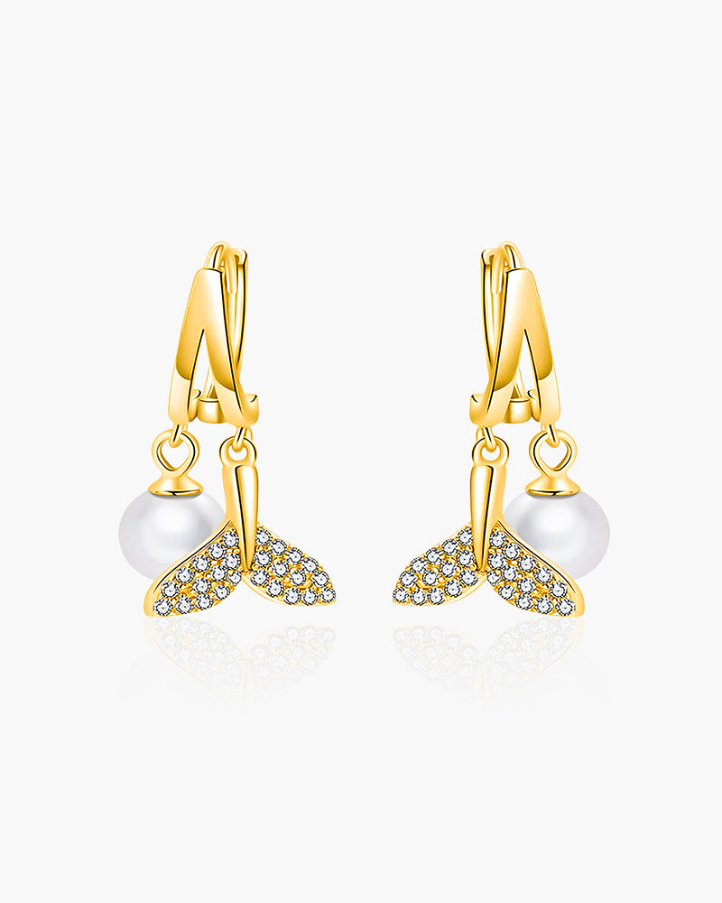 925 Sterling Silver with 14K Gold Plating, Cubic Zirconia & Freshwater Pearl Earrings for Women, Drop Earrings, SA SILVERAGE