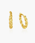 925 Sterling Silver with 18K Gold Plating Earrings for Women, Hoop Earrings, SA SILVERAGE