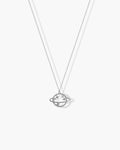 Rhodium Plated Large CZ Pendant Necklace