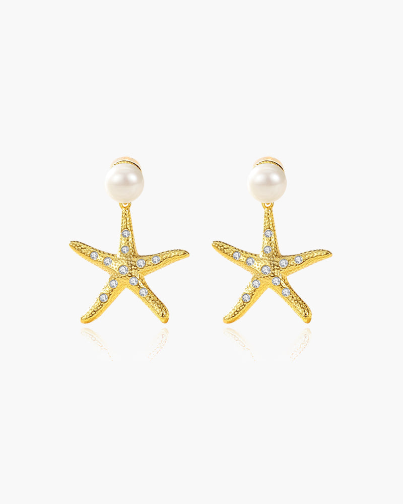925 Sterling Silver with 14K Gold Plating, Cubic Zirconia & Freshwater Pearl Earrings for Women, Drop Earrings, SA SILVERAGE