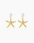 925 Sterling Silver with 14K Gold Plating, Cubic Zirconia & Freshwater Pearl Earrings for Women, Drop Earrings, SA SILVERAGE