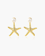 925 Sterling Silver with 14K Gold Plating, Cubic Zirconia & Freshwater Pearl Earrings for Women, Drop Earrings, SA SILVERAGE