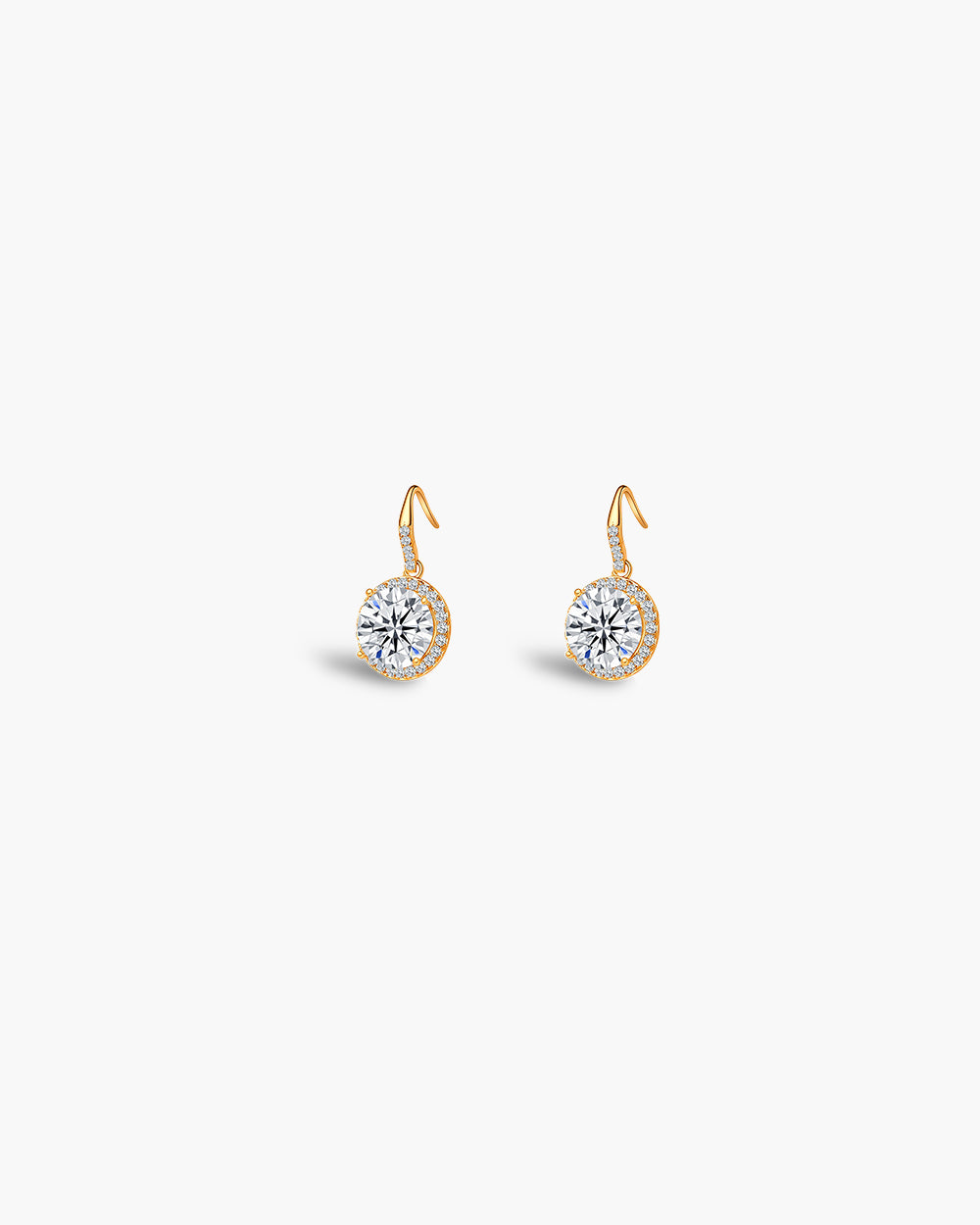 14K Gold Plated CZ Drop Earrings