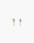 18K Gold Plated Slim CZ Drop Earrings