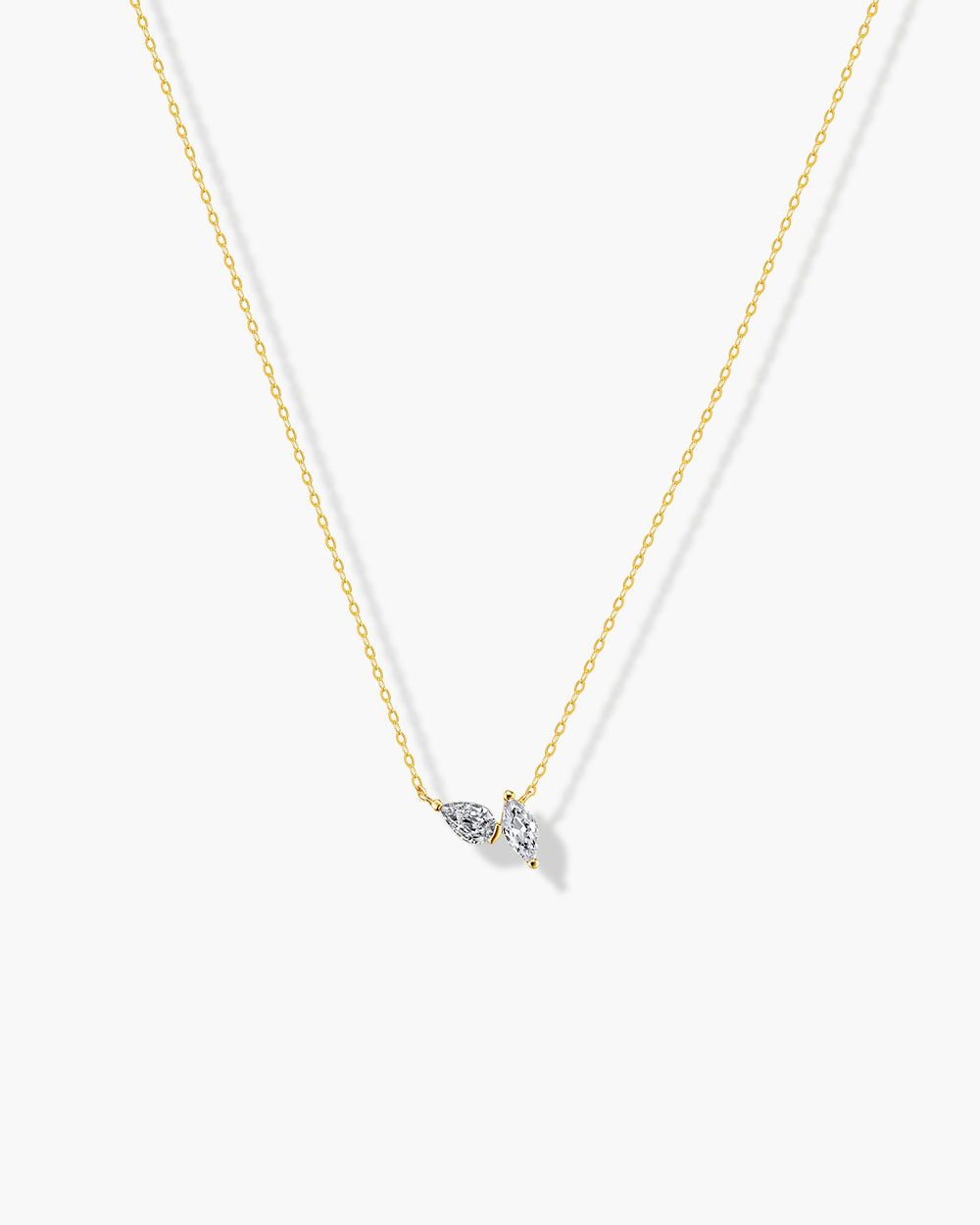 18K Gold Plated Mini CZ Pendant Necklace