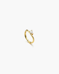 18K Gold Plated Round Solitaire CZ Ring