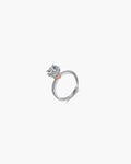 Rhodium Plated Moissanite Open Ring