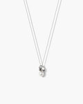 Rhodium Plated Pearl & CZ Pendant Necklace