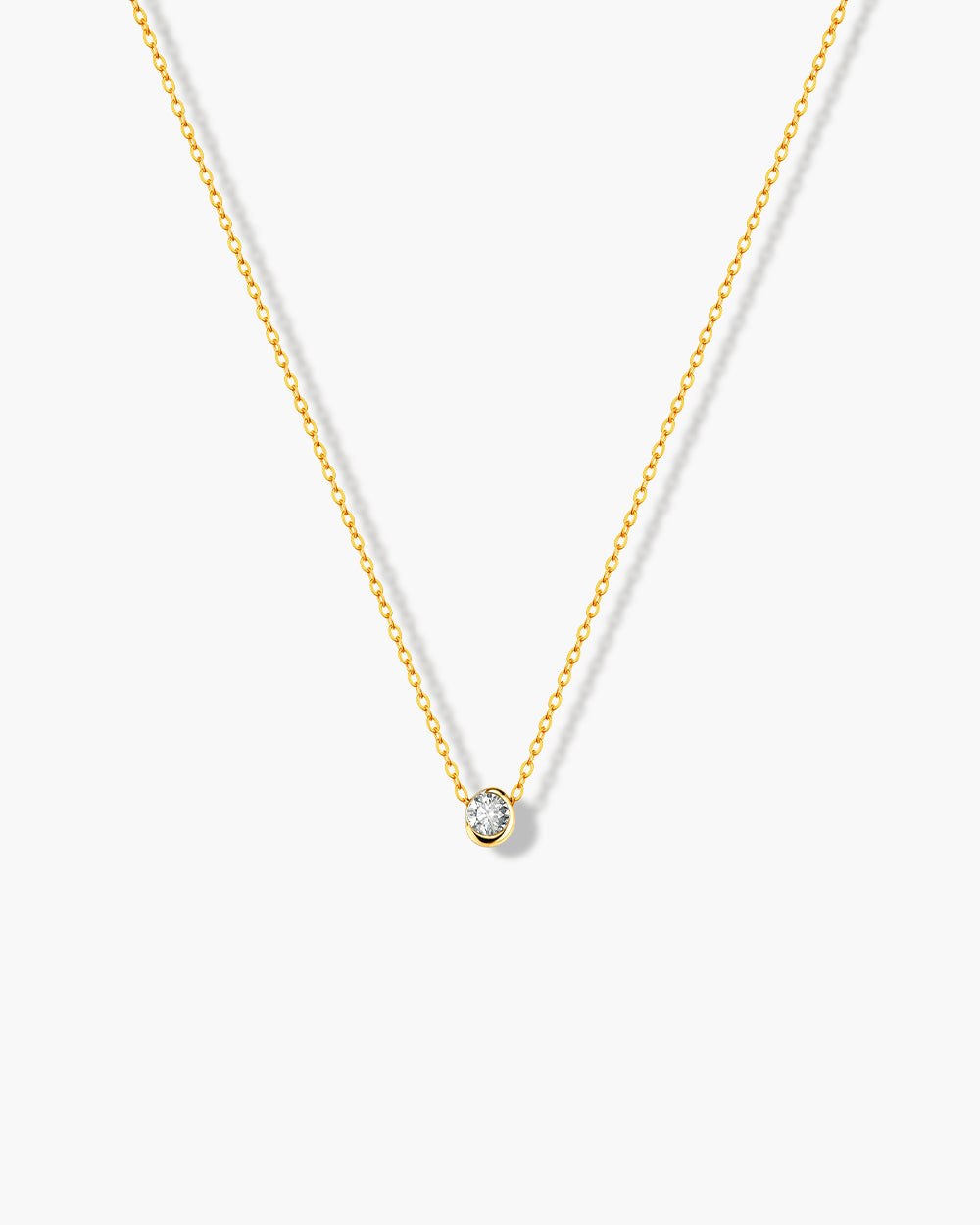 18K Gold Plated Small CZ Pendant Necklace