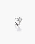 Rhodium Plated Large Moissanite Open Ring