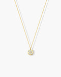 14K Gold Plated Shell & Diamond Pendant Necklace