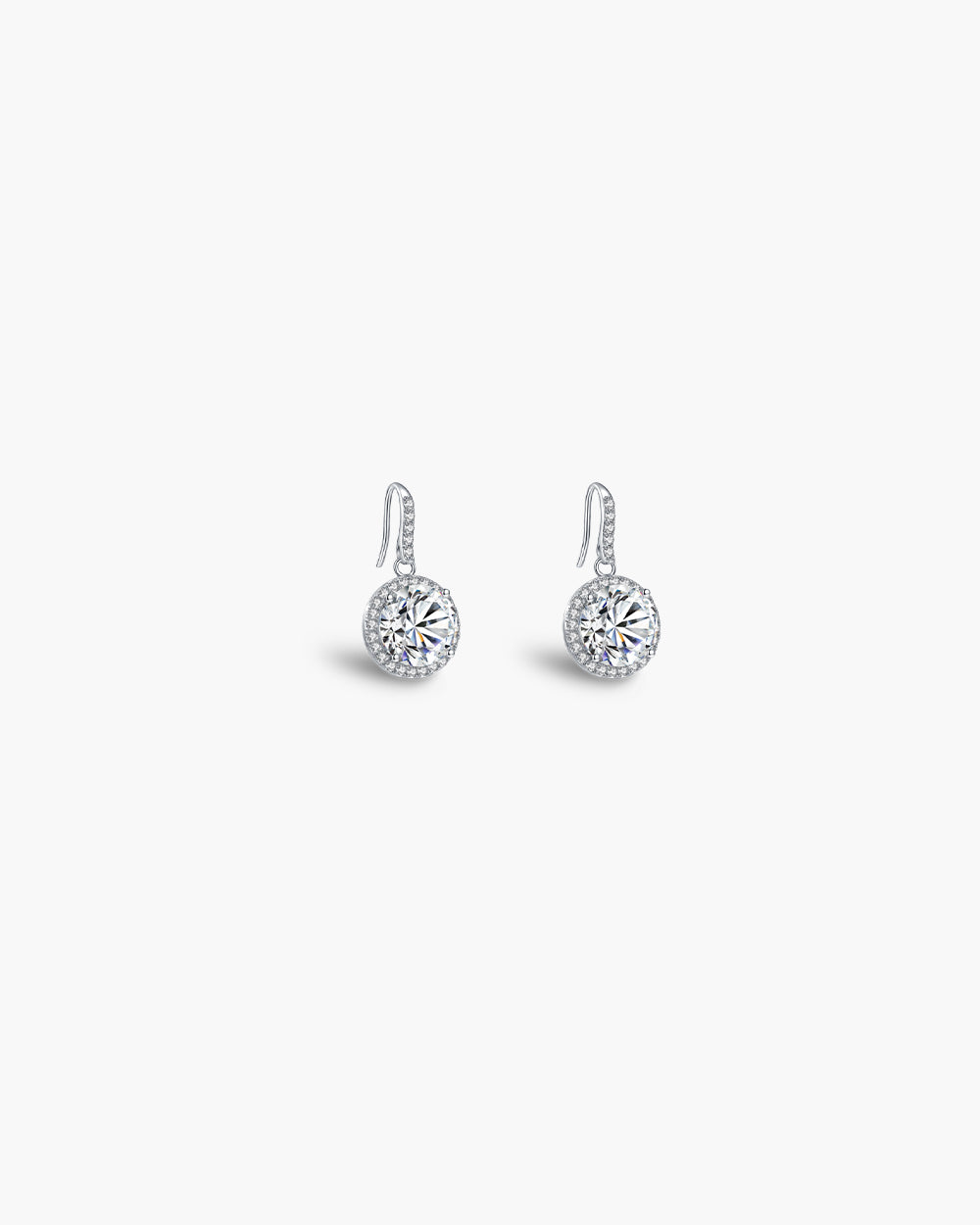 Rhodium Plated CZ Drop Earrings