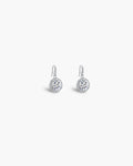 Rhodium Plated CZ Drop Earrings