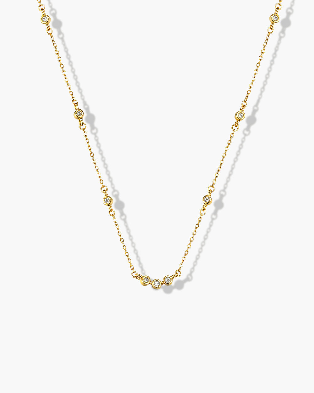 18K Gold Plated CZ Drop Pendant Necklace