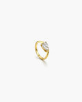 18K Gold Plated Water Drop Twist CZ Ring