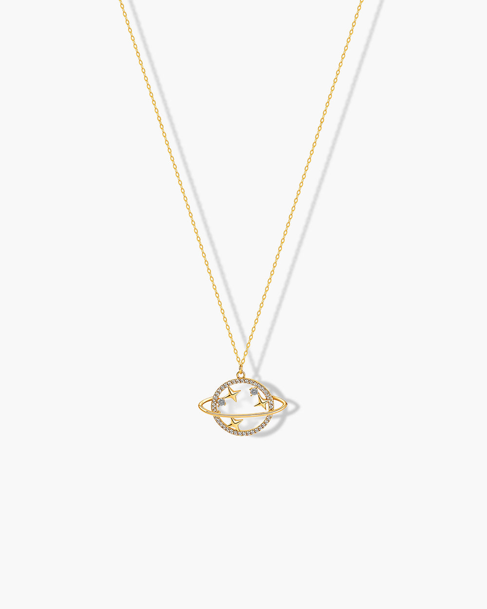 14K Gold Plated Large CZ Pendant Necklace