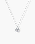 Rhodium Plated CZ Pendant Necklace