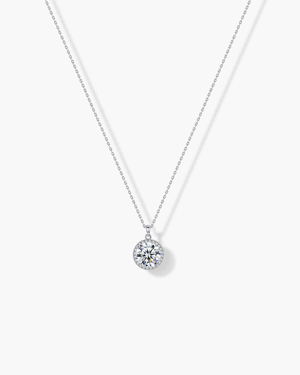 Rhodium Plated CZ Pendant Necklace