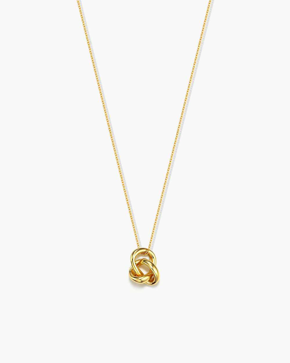 Double Interlock Knot Pendant Necklace
