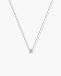 Rhodium Plated Small CZ Pendant Necklace