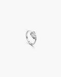 Rhodium Plated Water Drop Twist CZ Ring