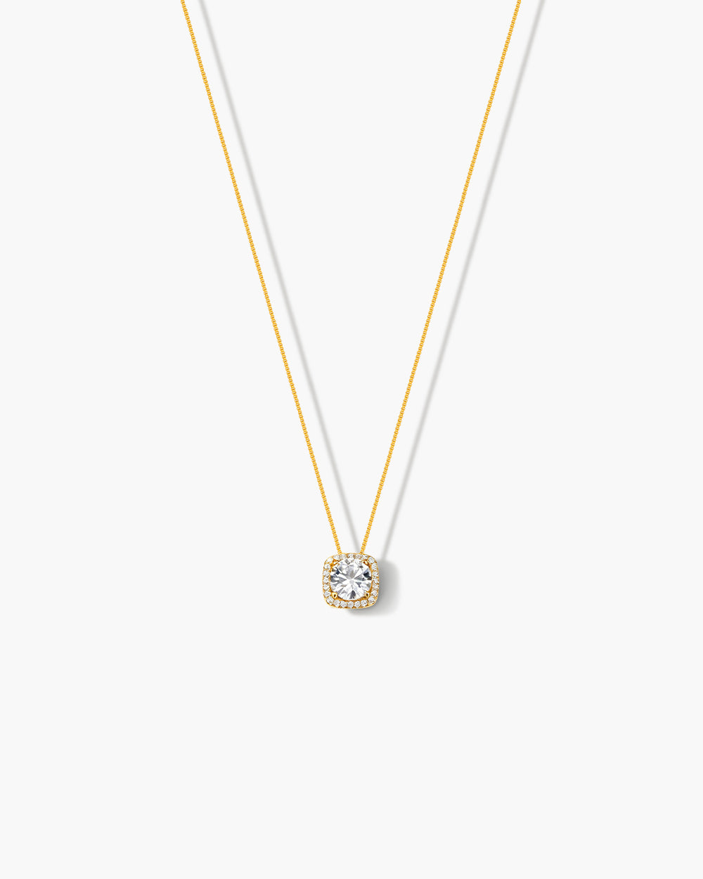 14K Gold Plated Sparkle CZ Pendant Necklace