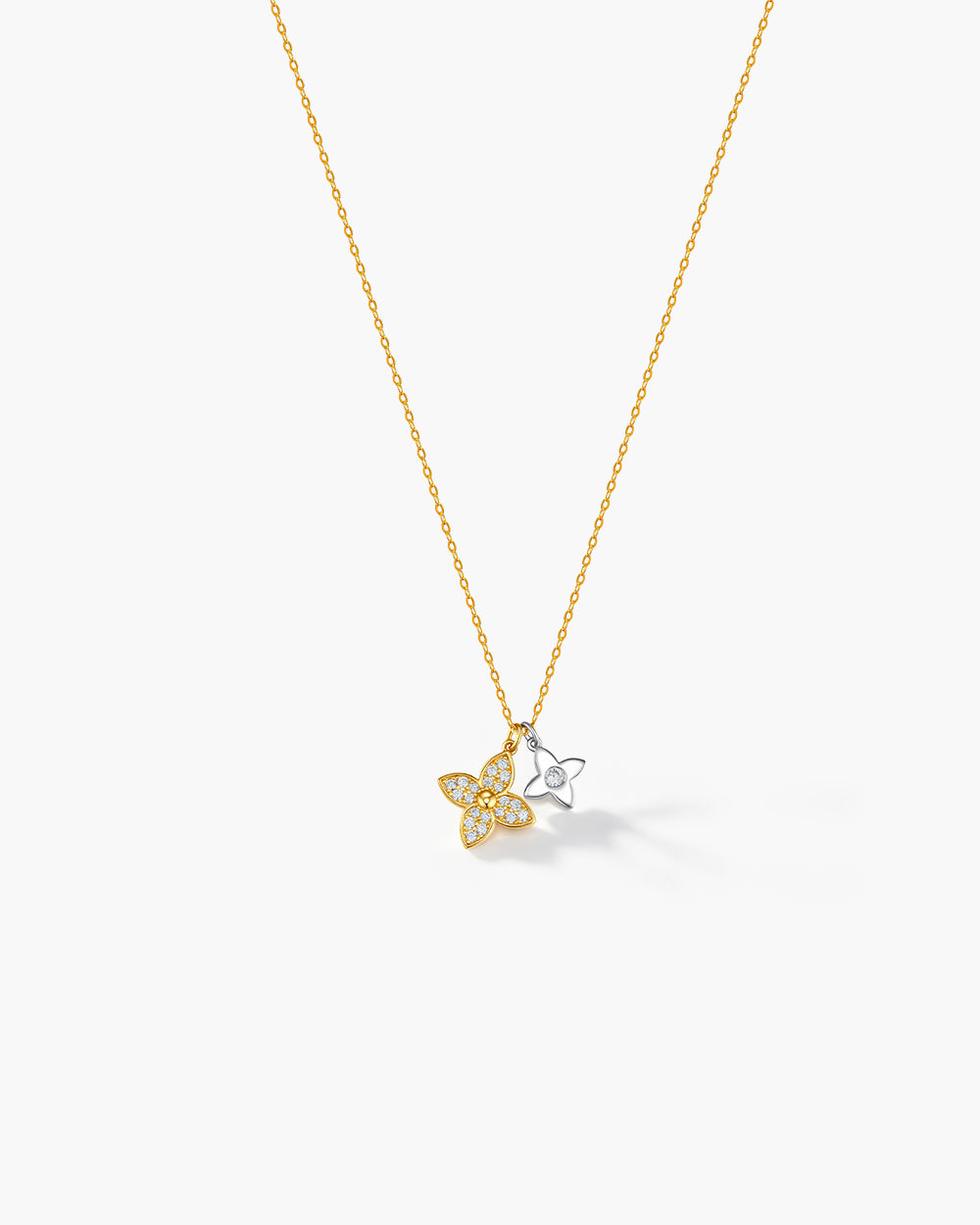 Two-Tone Petal Pendant Necklace
