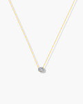 18K Gold Plated Oval CZ Pendant Necklace