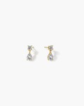 18K Gold Plated Double-Stone Drop Earrings
