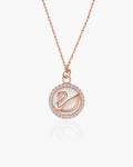 925 Sterling Silver with Rose Gold Plating & Cubic Zirconia Necklace for Women, Pendant Necklace, SA SILVERAGE