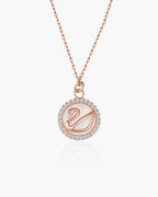 925 Sterling Silver with Rose Gold Plating & Cubic Zirconia Necklace for Women, Pendant Necklace, SA SILVERAGE