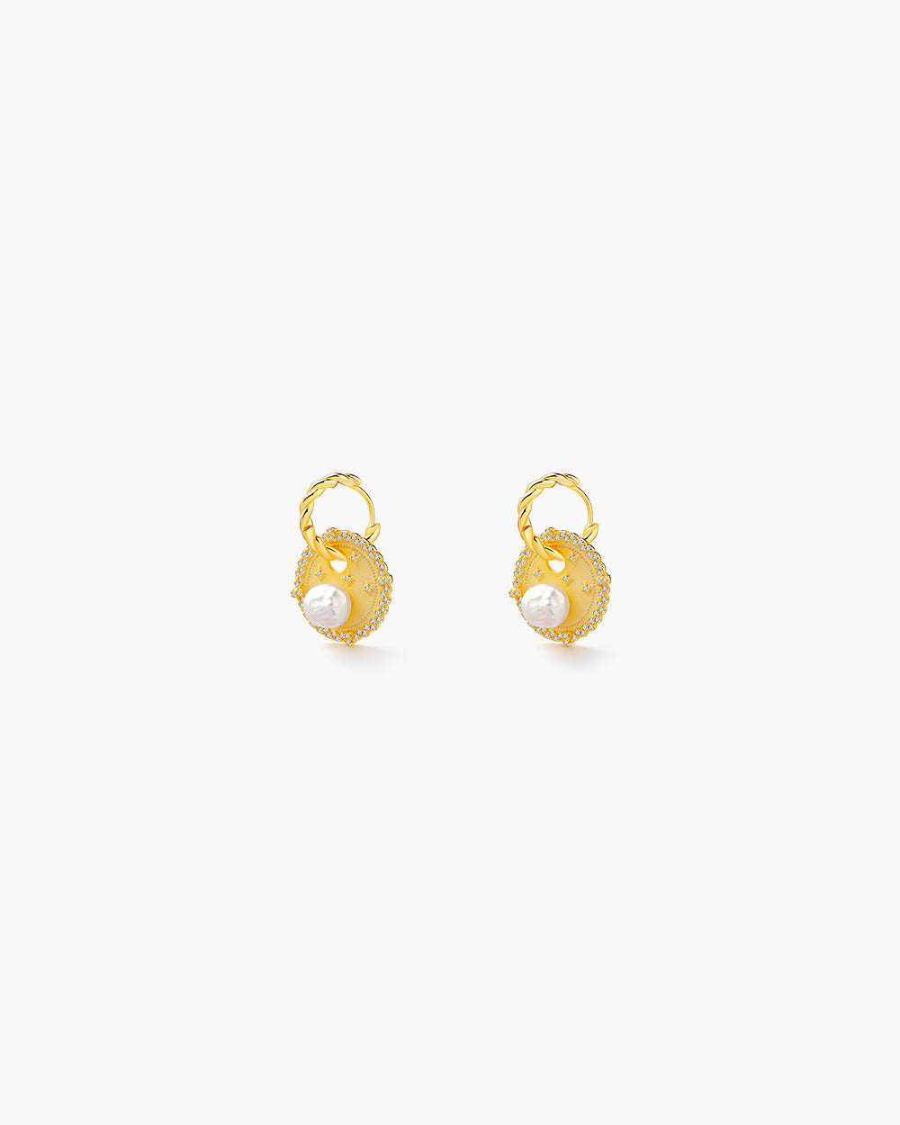 14K Gold Plated Pearl Drop Earrings