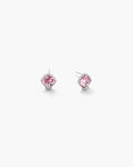 Rhodium Plated Shell Pearl CZ Stud Earrings