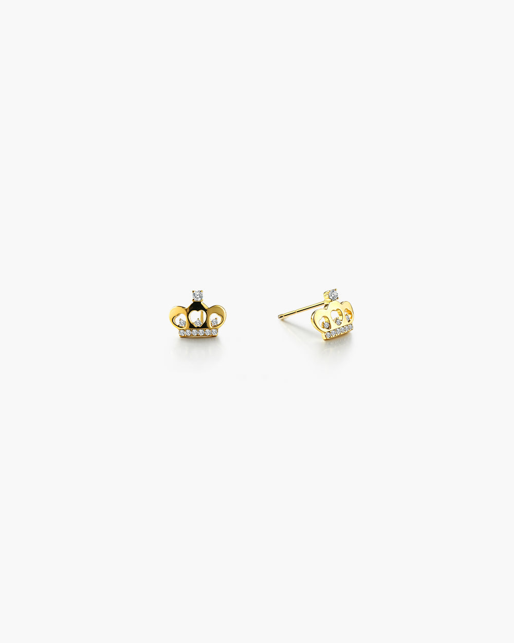 14K Gold Plated CZ Stud Earrings