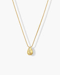 18K Gold Plated Brush Teardrop Pendant Necklace