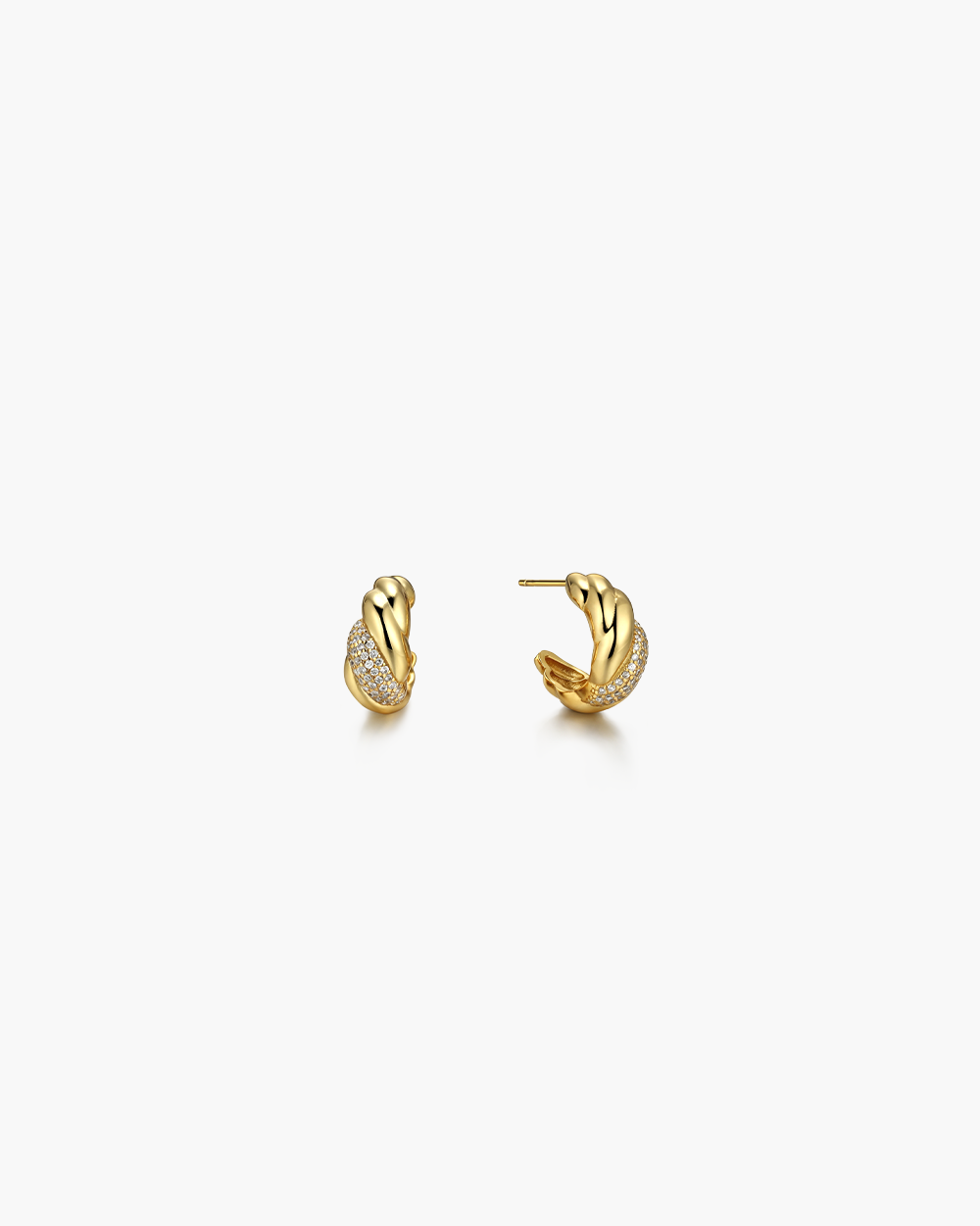 Twist Huggie Hoop Earrings
