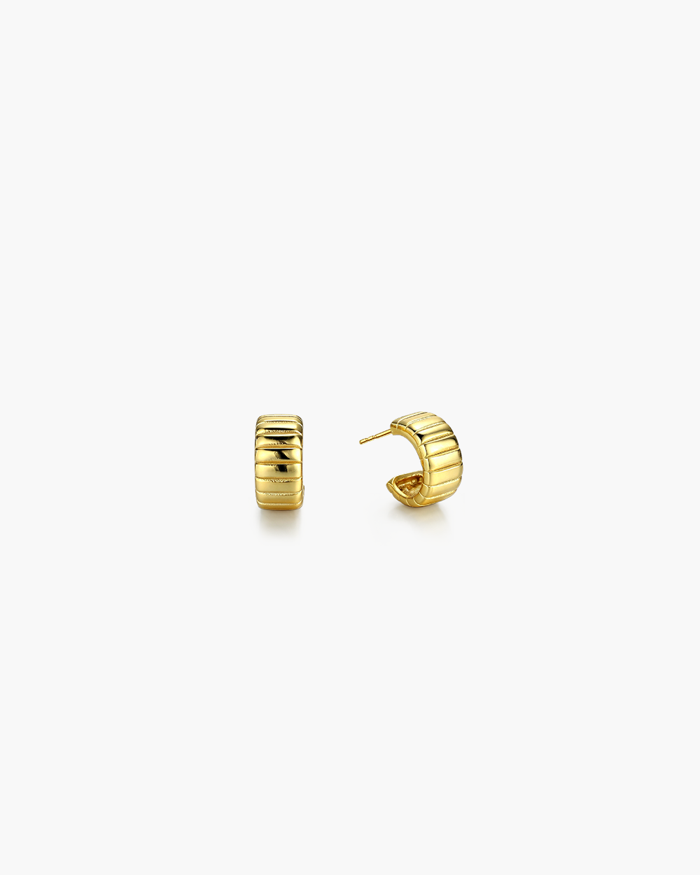 Ribbed Link Hoop Earrings