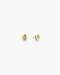 Rounded Square Cluster CZ Stud Earrings