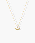 14K Gold Plated Round CZ Pendant Necklace