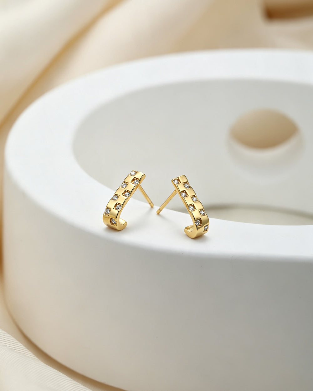 Slim Teardrop CZ Drop Earrings
