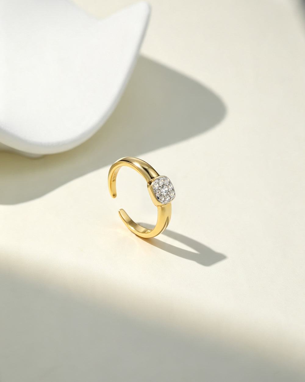 Cushion Cluster CZ Open Ring
