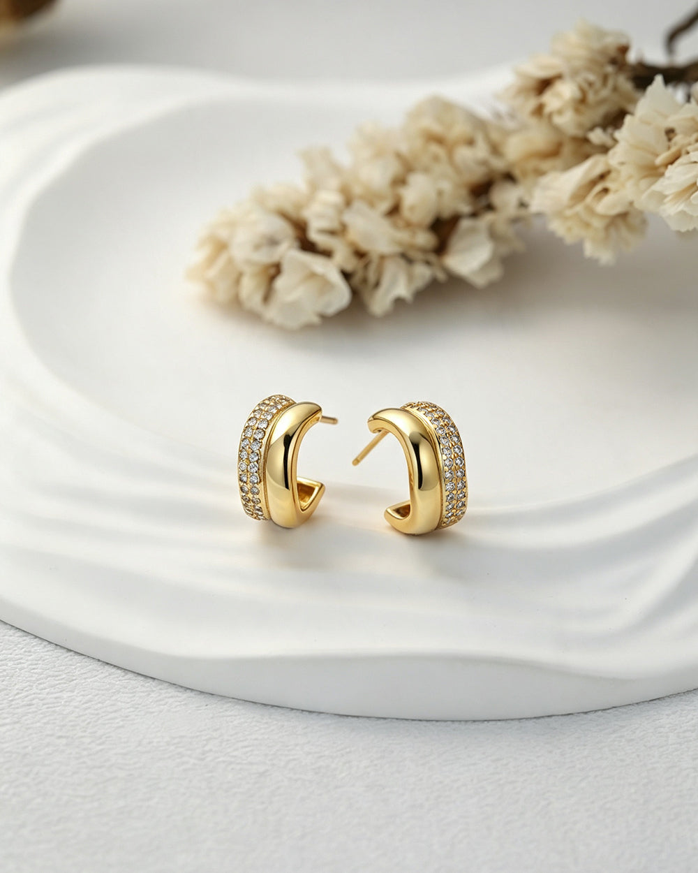 Oval CZ Drop Earrings
