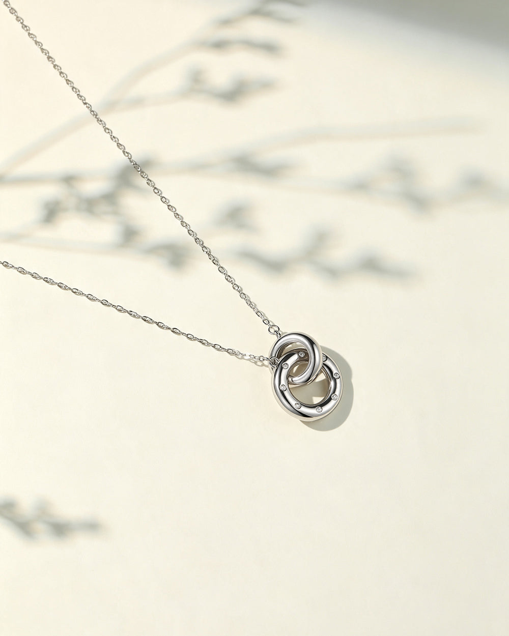Rhodium Plated Statement CZ Pendant Necklace
