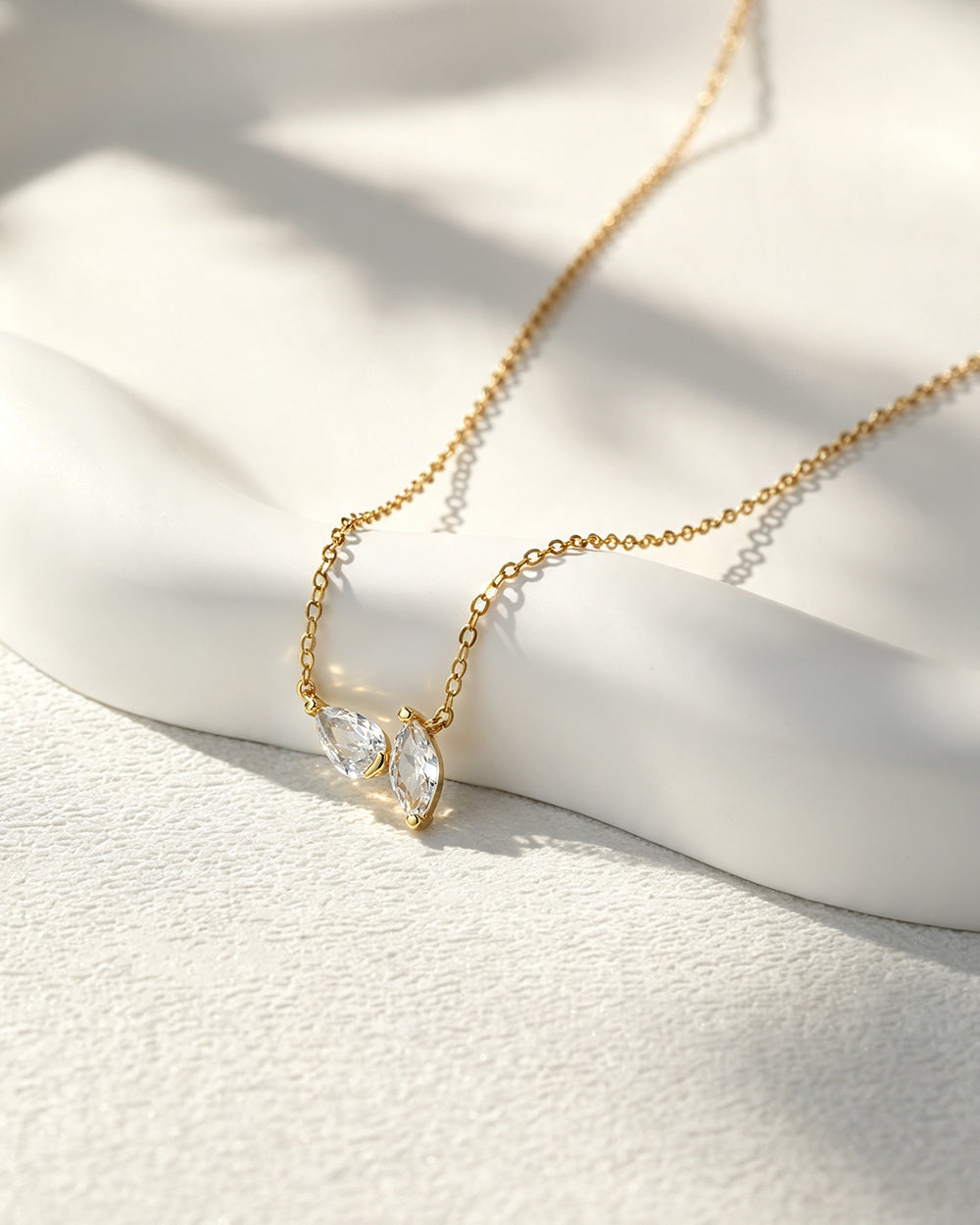 18K Gold Plated Mini CZ Pendant Necklace
