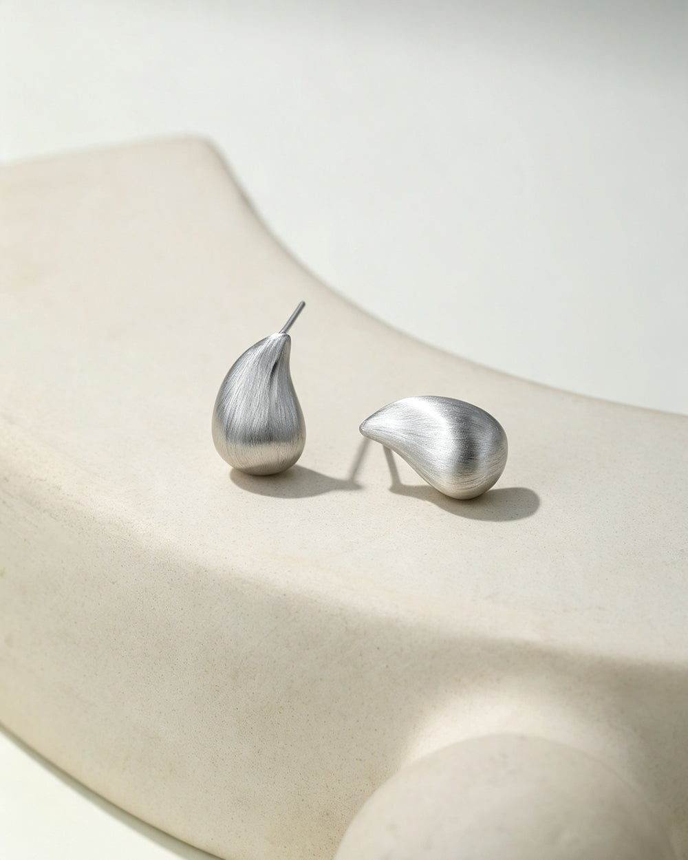 Rhodium Plated Drop Earrings