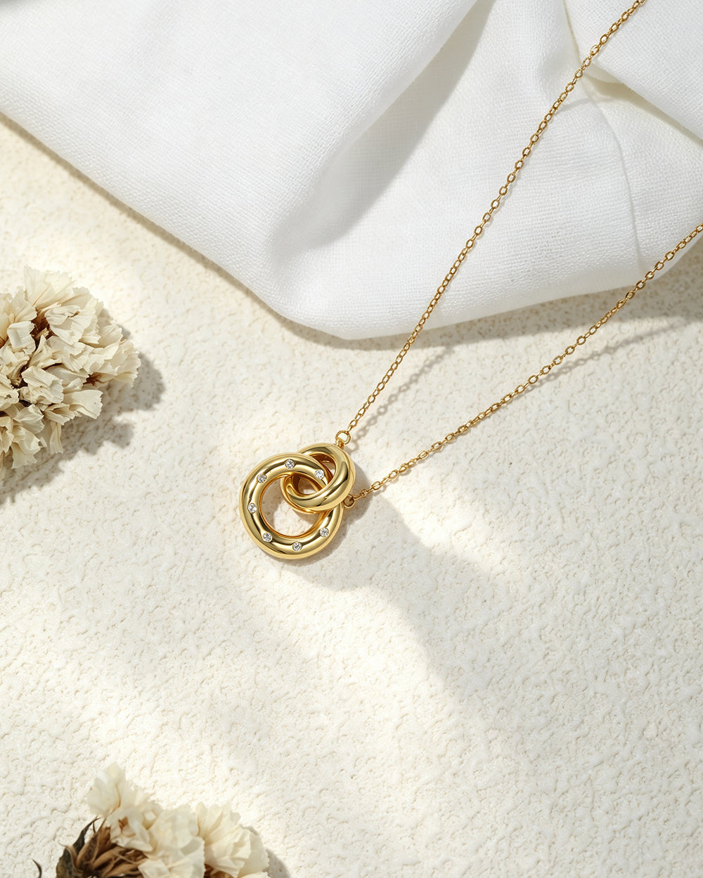 18K Gold Plated Statement CZ Pendant Necklace