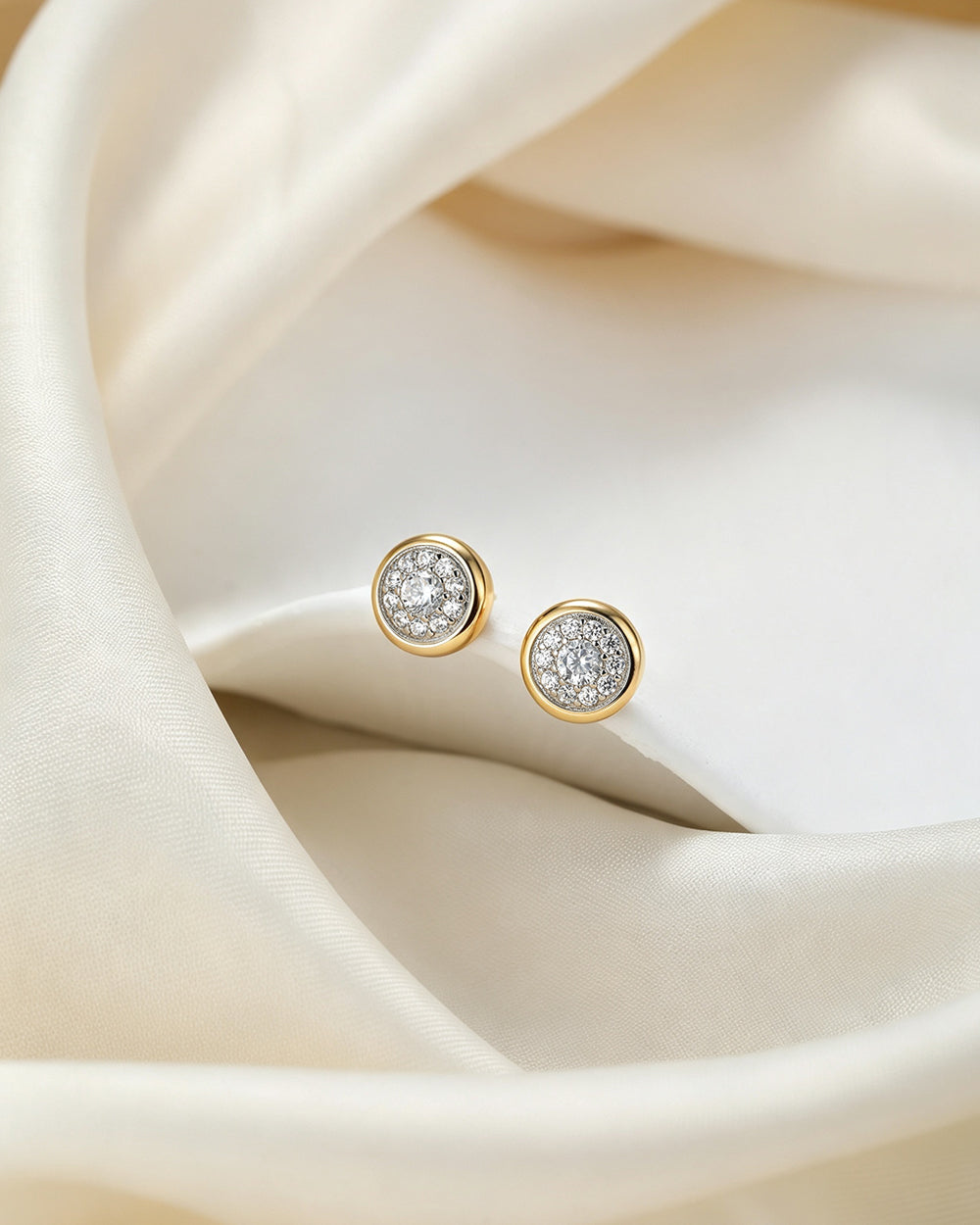 Square Solitaire CZ Stud Earrings