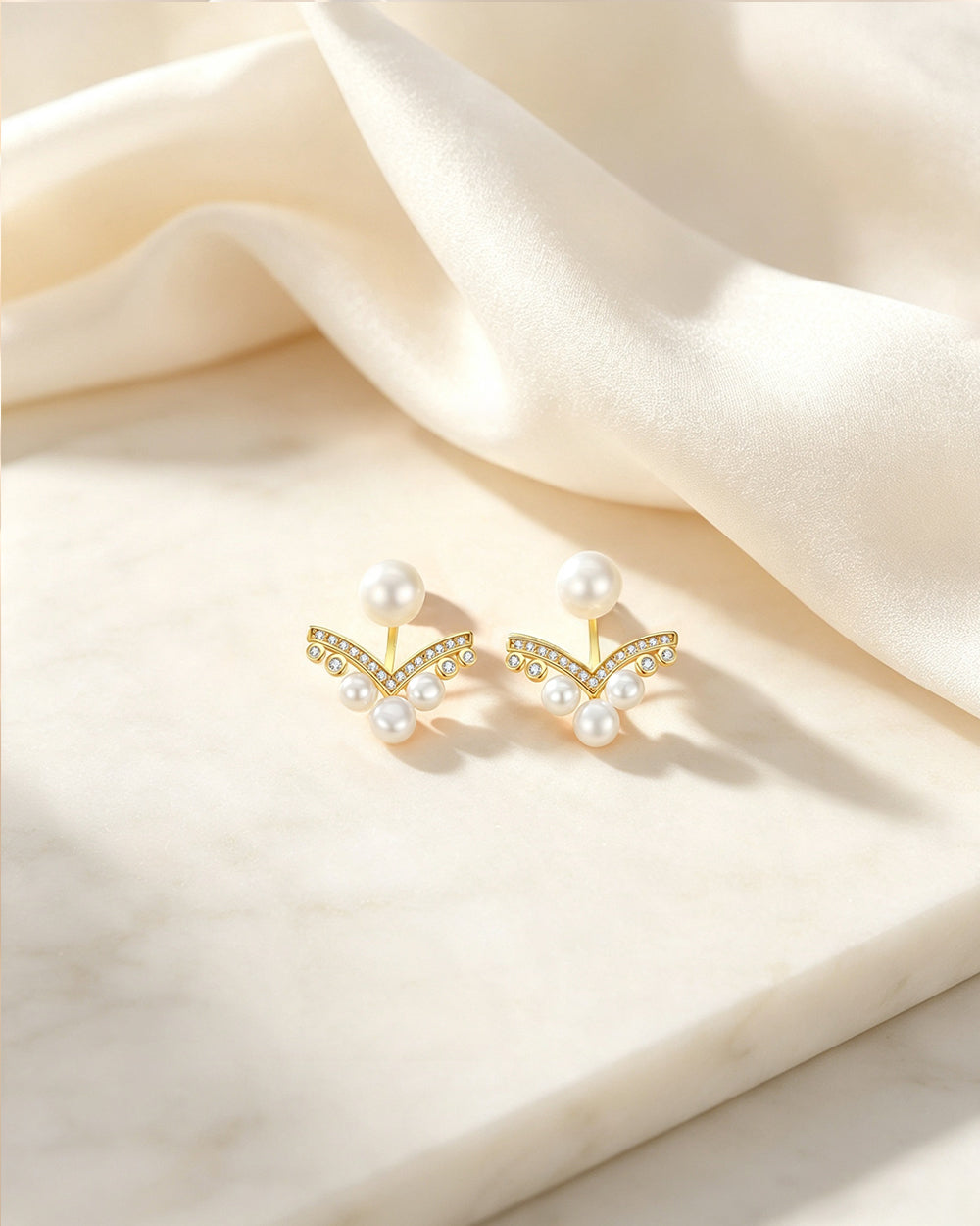 Pearl & CZ Multi-Wear Stud Earrings