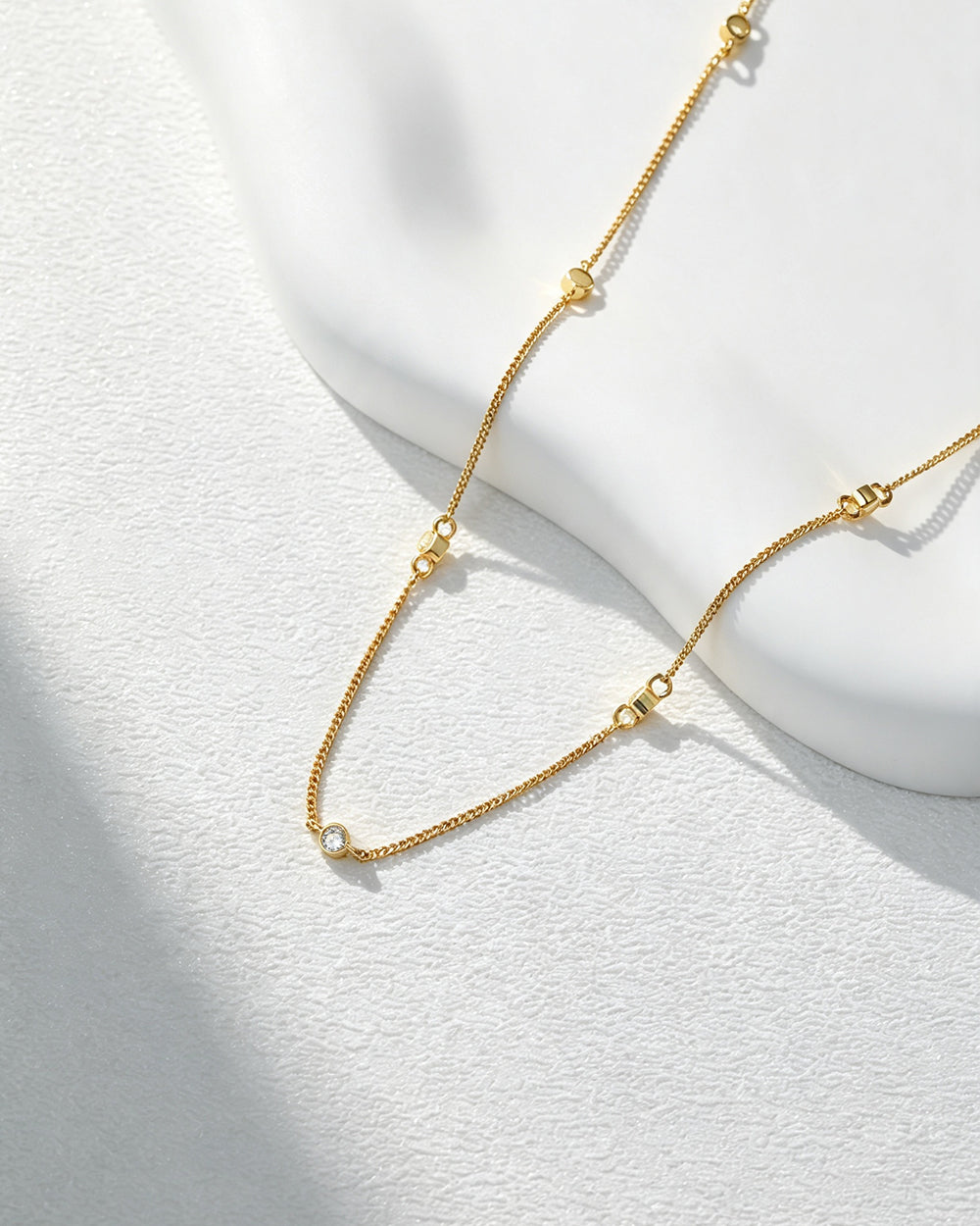 18K Gold Plated CZ Chain Necklace
